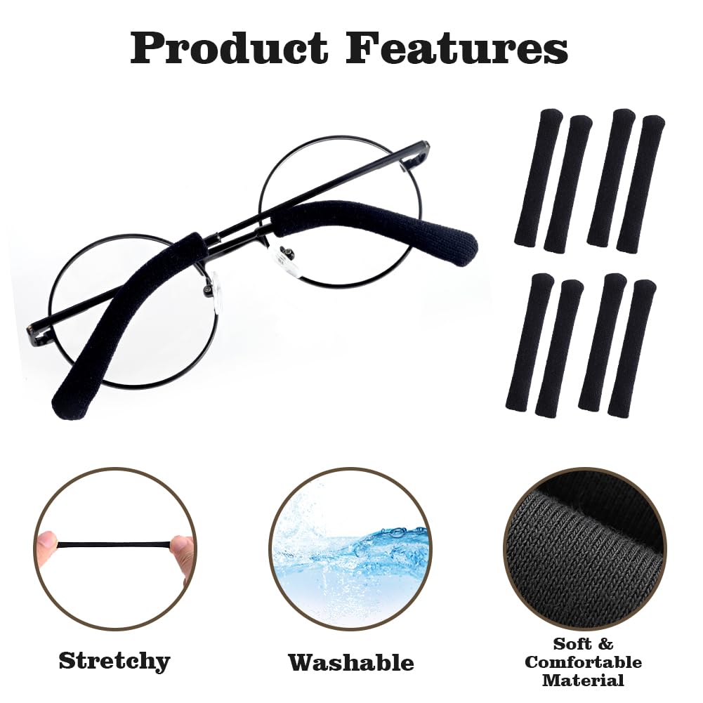 Non-slip design prevents eyeglasses from slipping