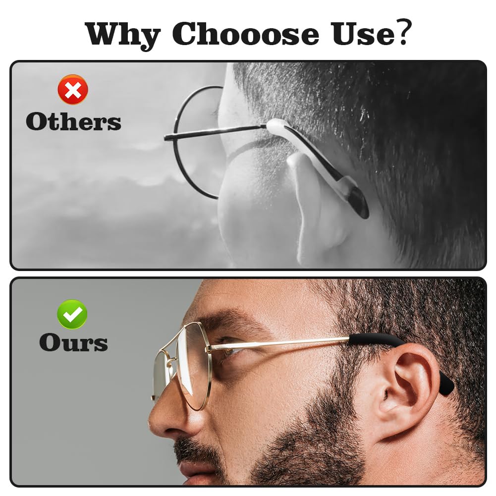 Cotton eyewear temple tips protecting glasses and ears