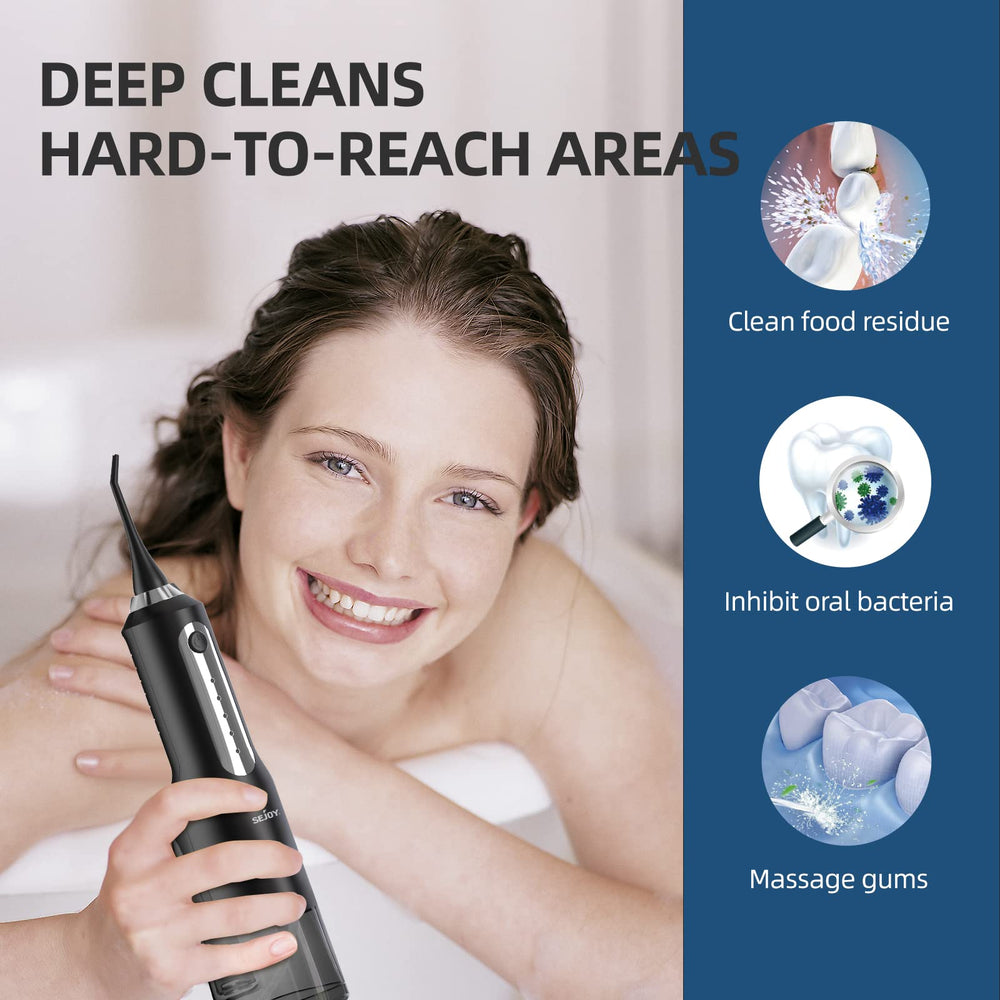 Sejoy water flosser packaging and accessories