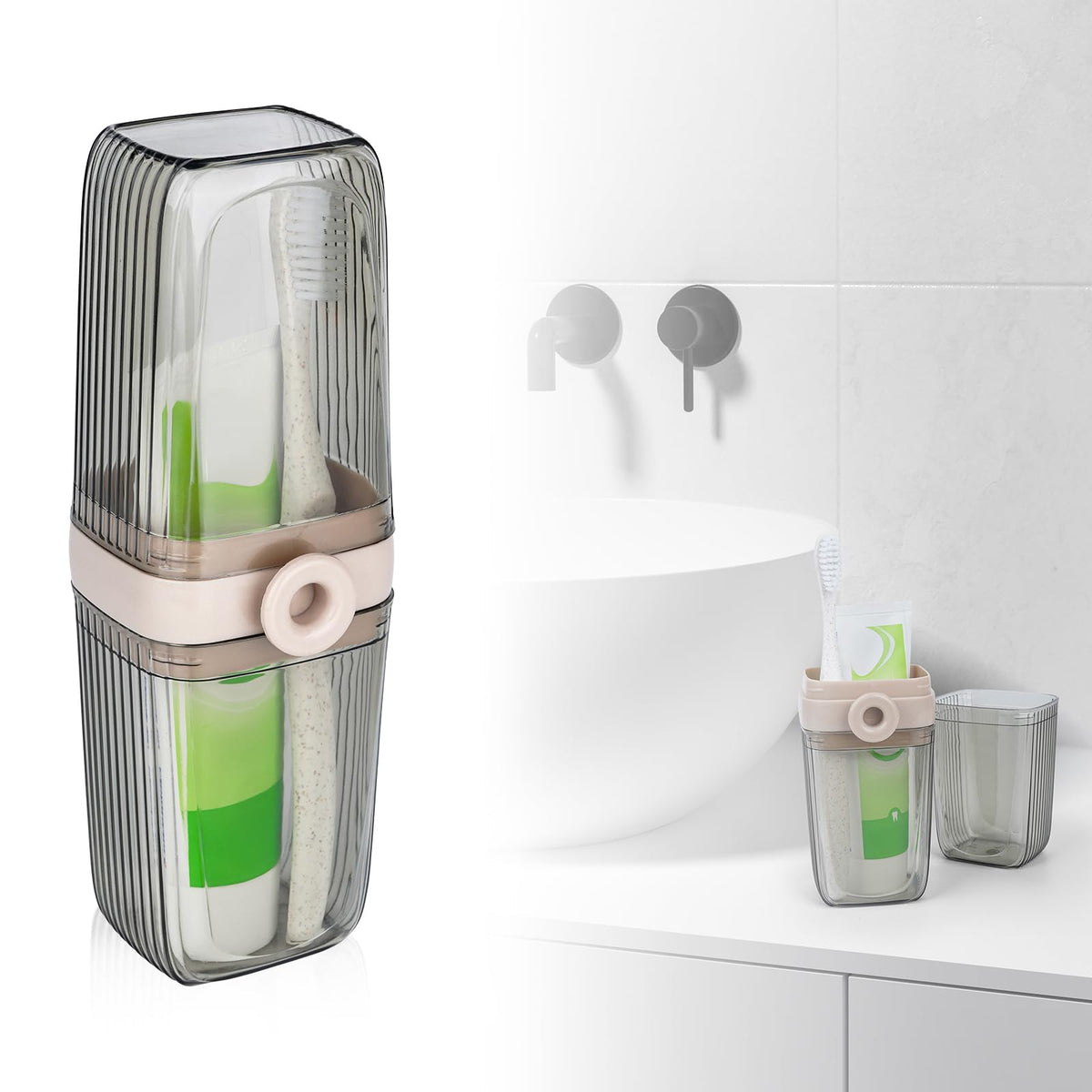 Sekuiby clear travel toothbrush case - front view