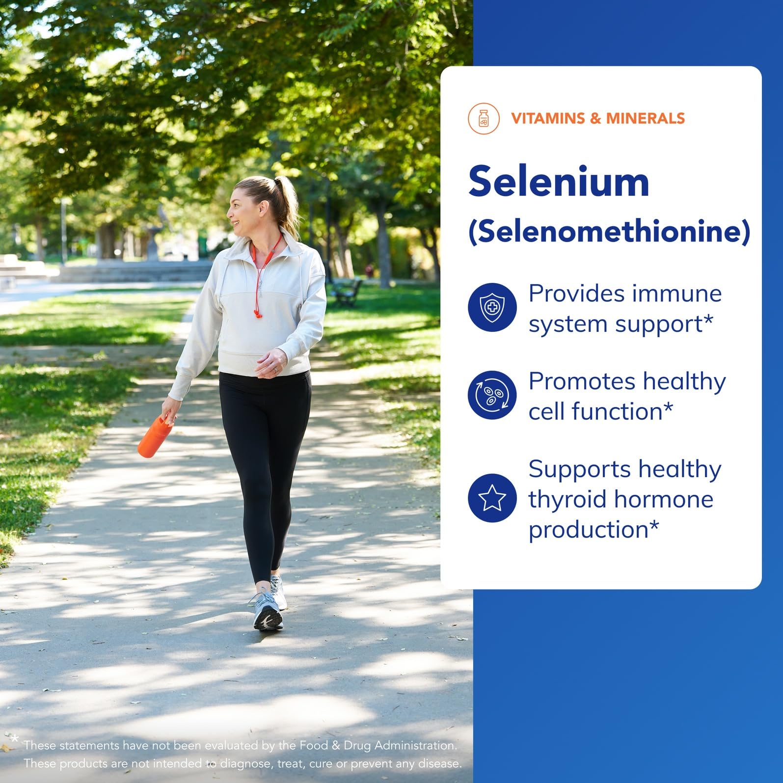 Selenium for antioxidant defense and thyroid health