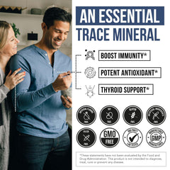 Glass bottle packaging for Selenium supplement (2 oz, vegan)