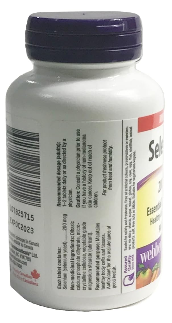 Selenium 200 mcg ingredients and allergen information