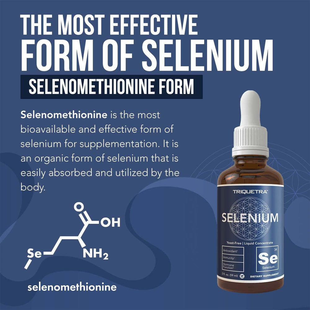 Close-up of 50 mcg per drop dosage for Selenium