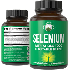 Selenium supplement with whole-food blend of 25+ vegetables and fruits