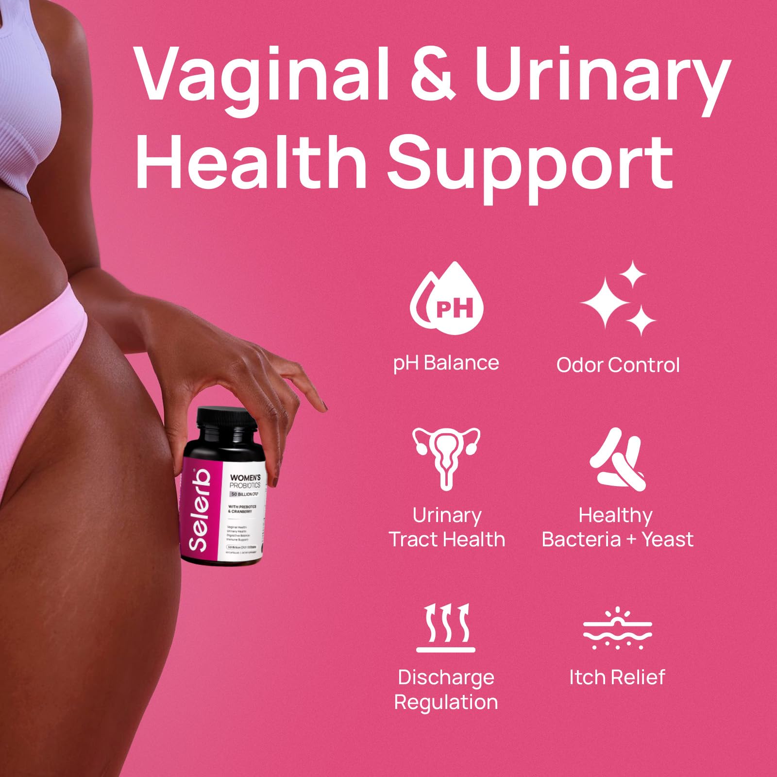 Diagram showing 10 probiotic strains for vaginal health