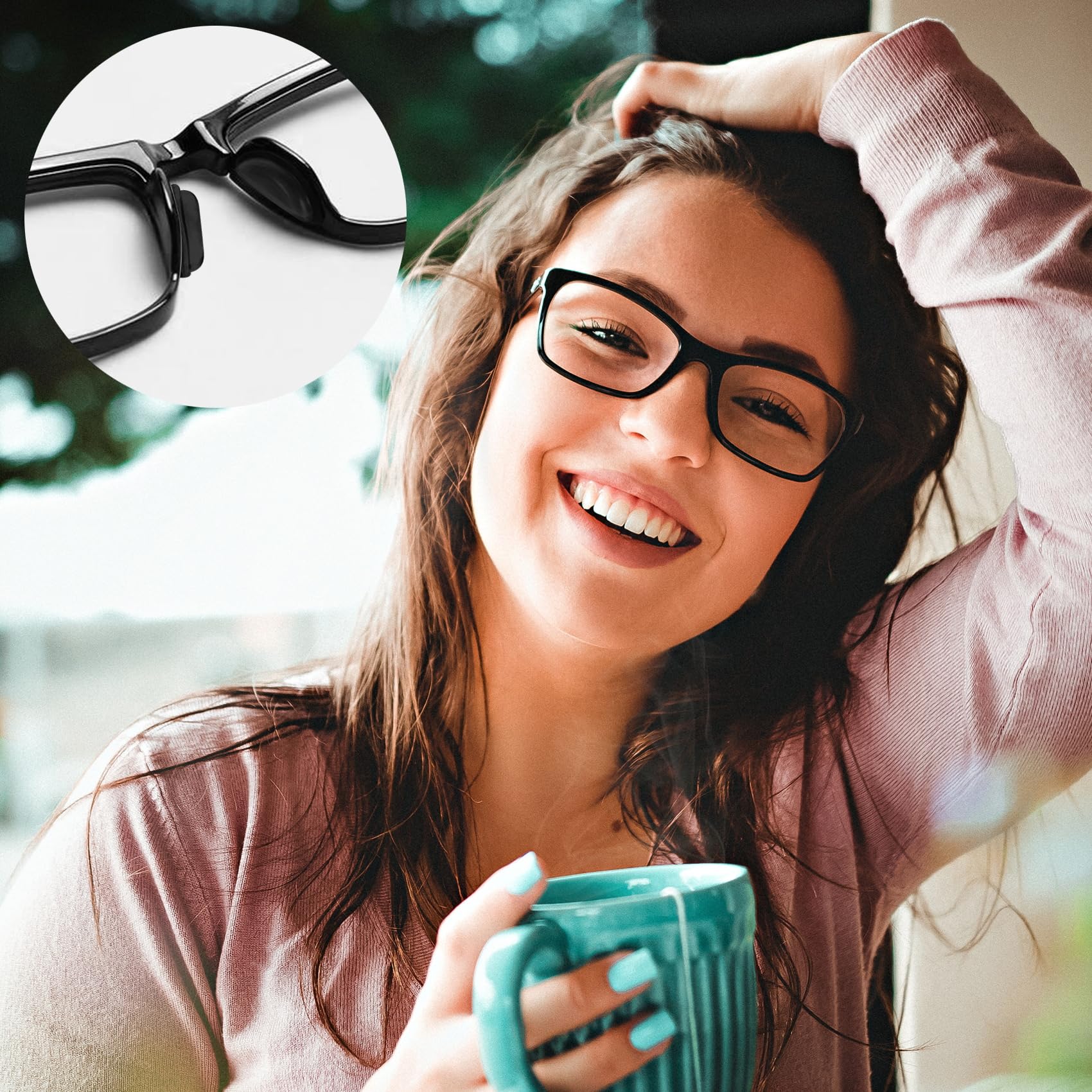 Peel-and-stick self-adhesive application for glasses