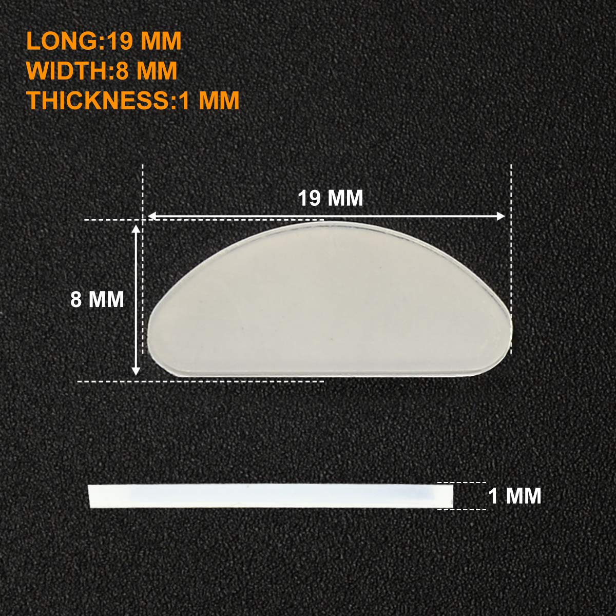 Self-adhesive 1mm clear silicone nose pads for glasses