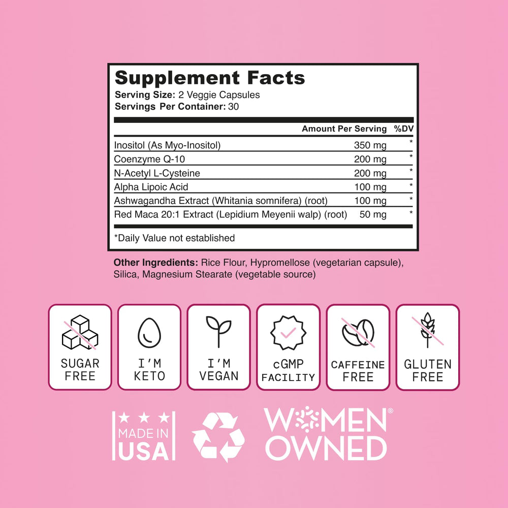 Nutrition facts and capsule close-up