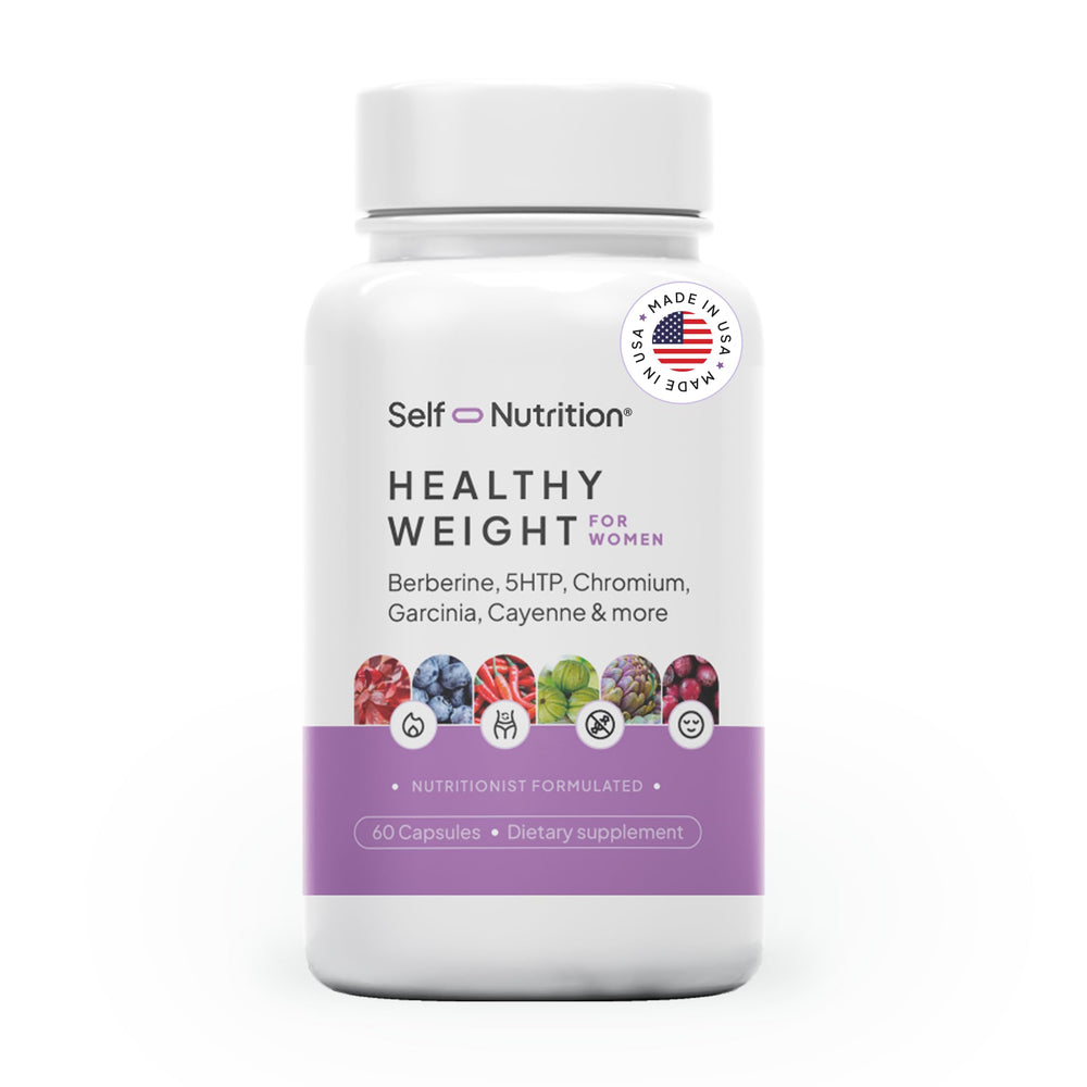 SELF NUTRITION healthy-weight-loss bottle with capsules for daily weight-management support.