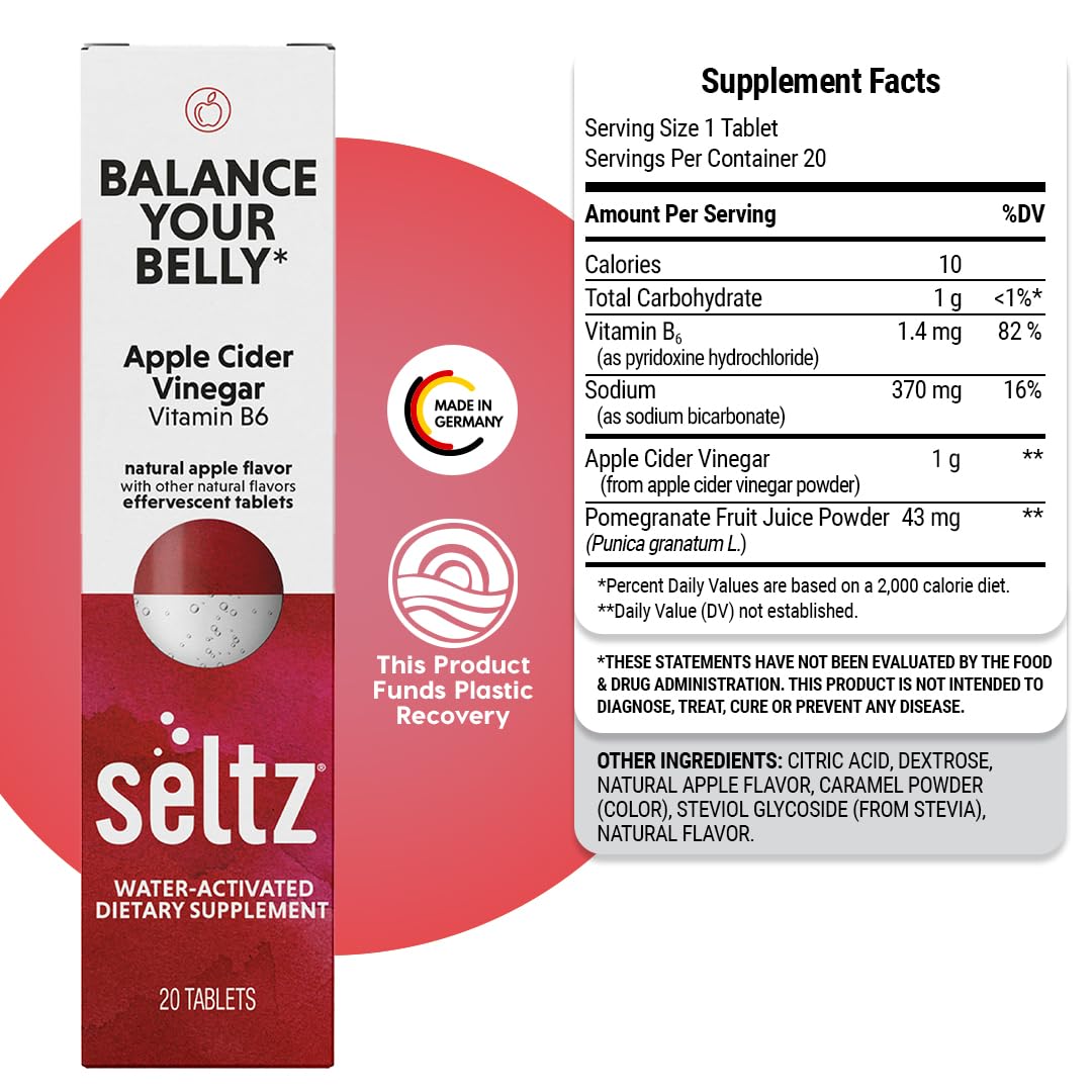 Six-pack bundle of Seltz Balance Your Belly Apple Flavor