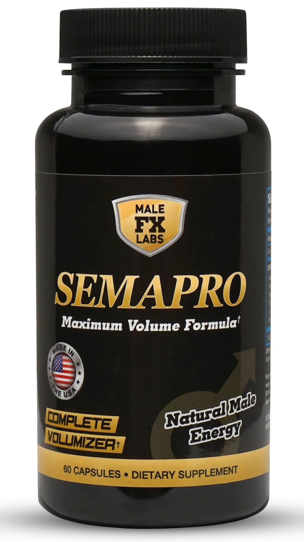 SEMAPRO bottle and label on white background
