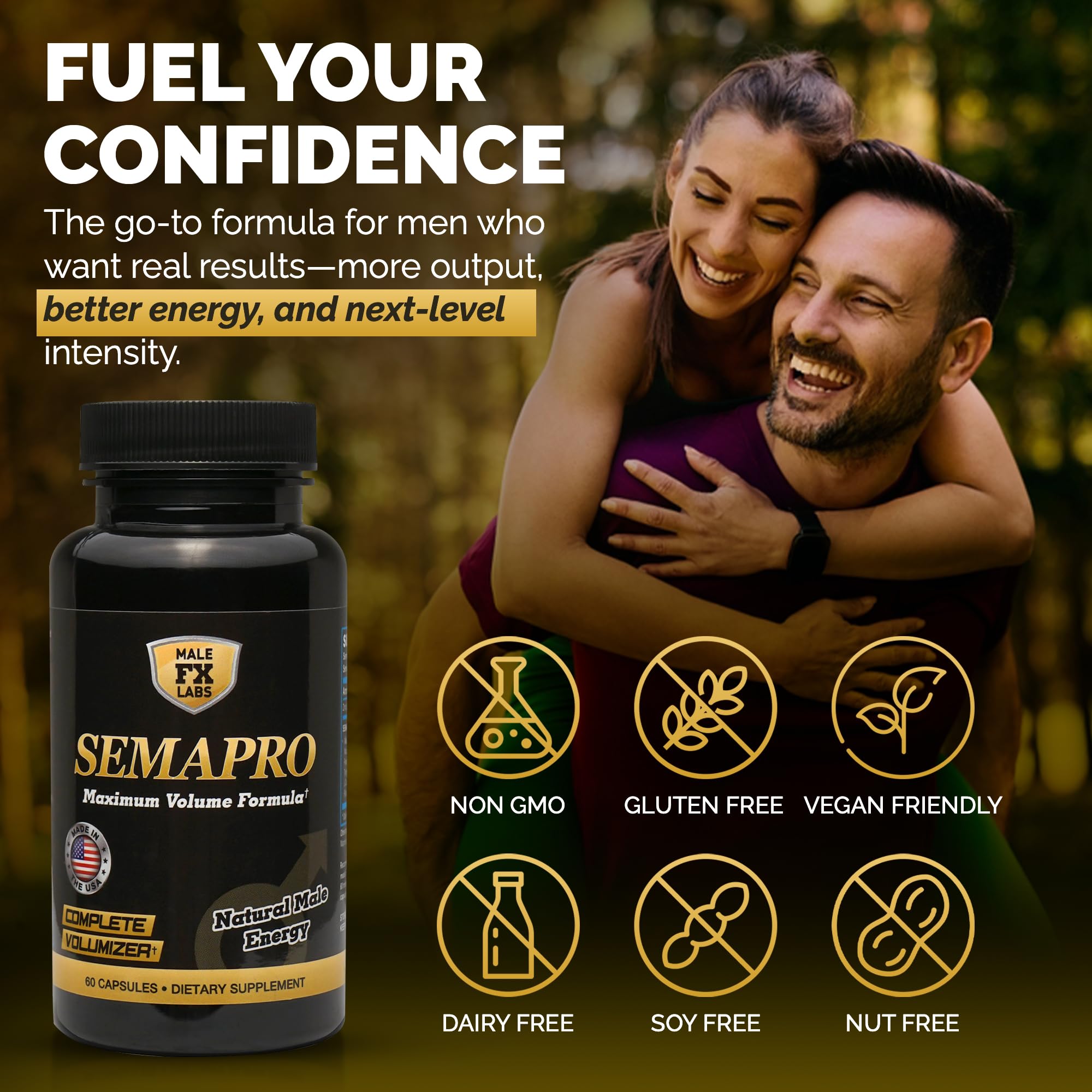 Product packaging with 60 capsules per bottle