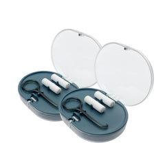 Dual-layer design retainer case showing upper and lower compartments