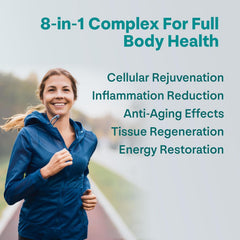 Highlights blend of Fisetin, Quercetin, and NAC in the formula