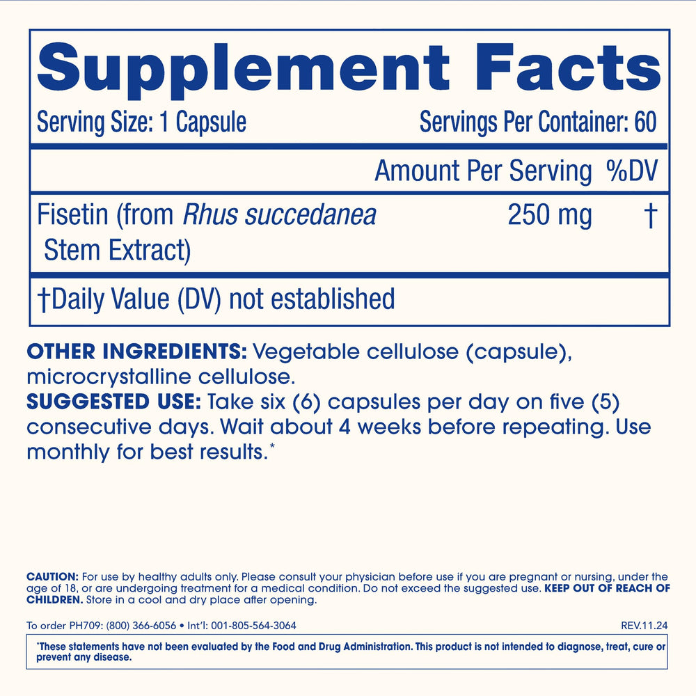 Senolytic properties of fisetin