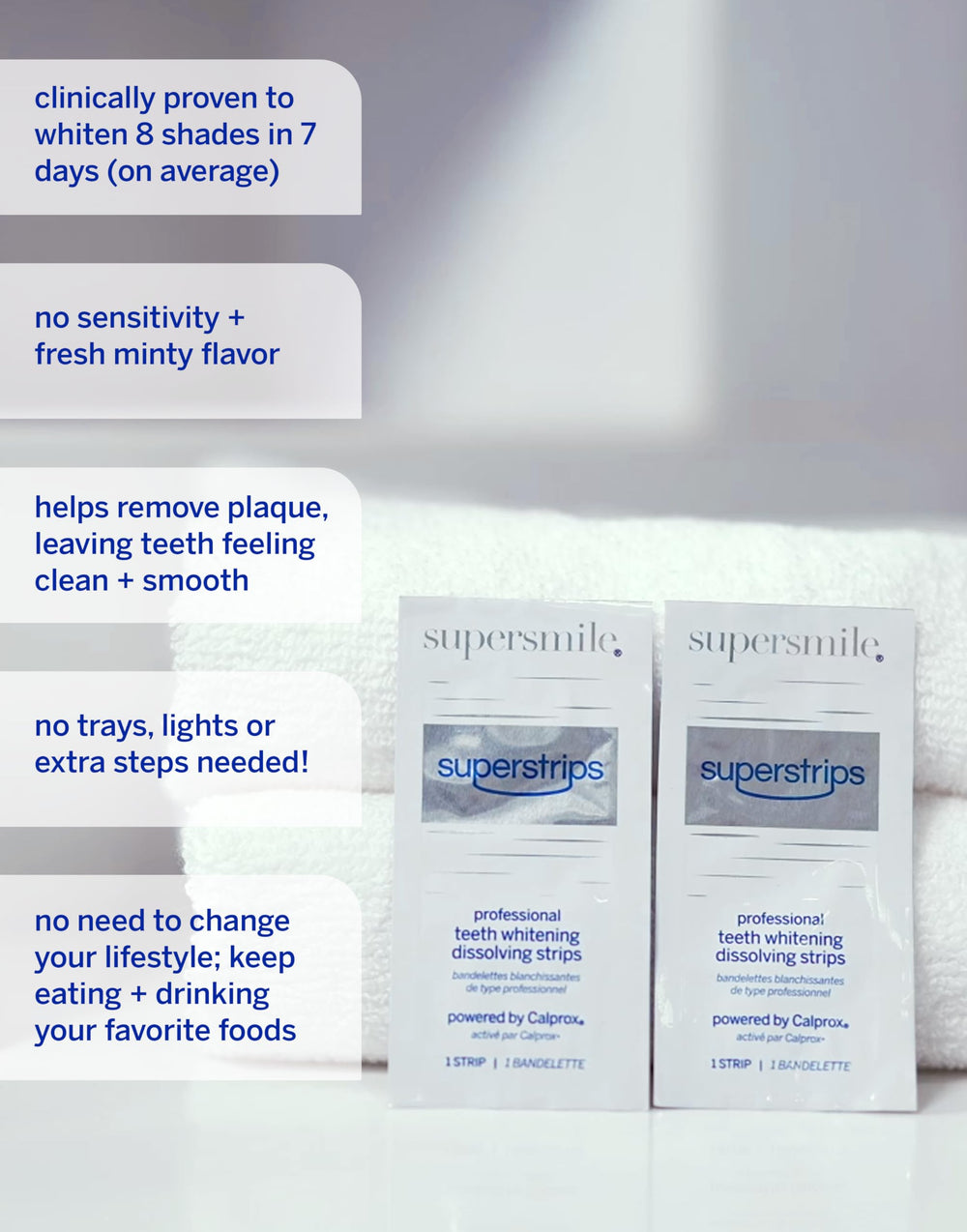 Whitening strips designed for sensitive teeth