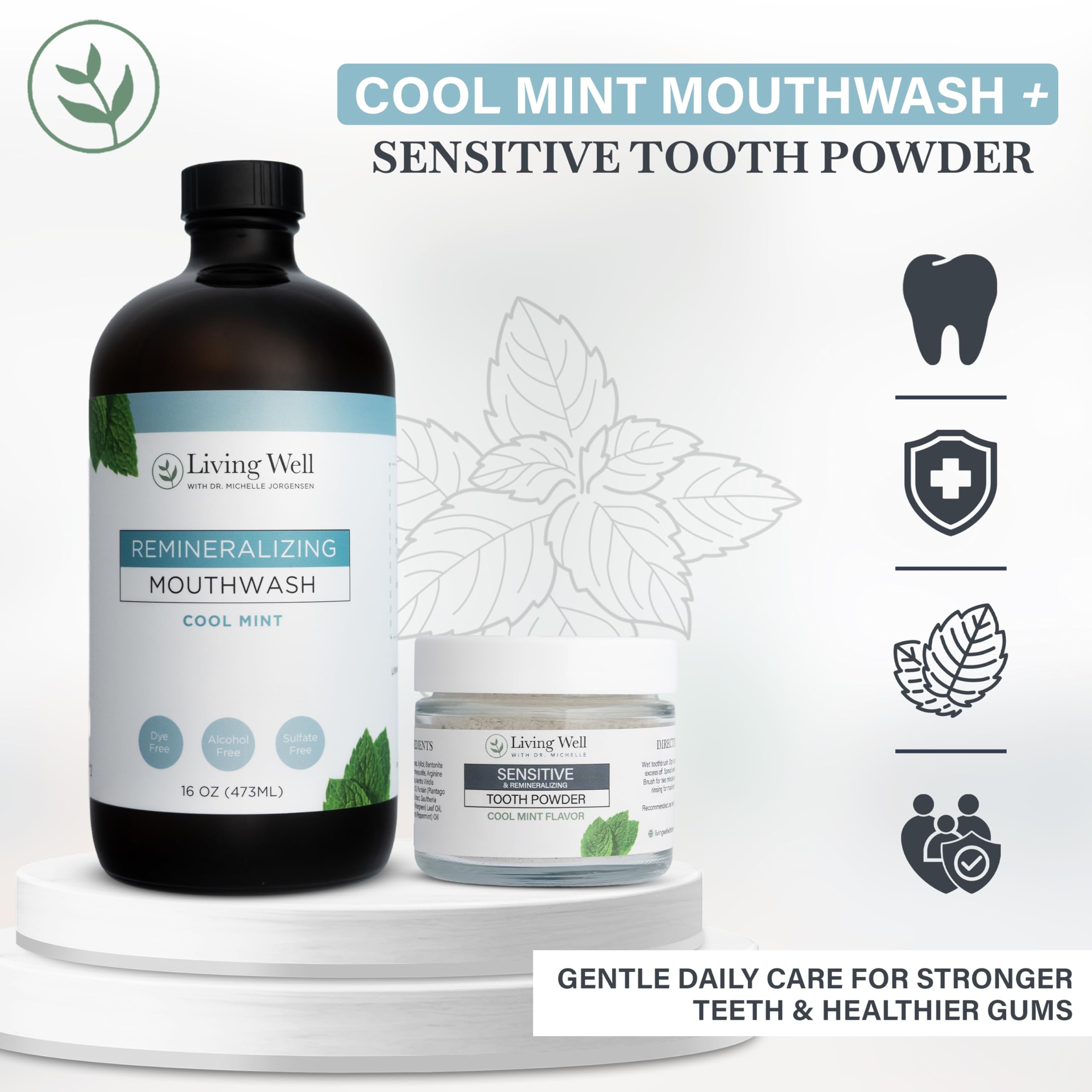 Sensitive Remineralizing Tooth Powder jar close-up