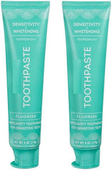 Pack of 2 Sensitivity + Whitening Peppermint Fluoride Toothpaste, 6oz/170g each
