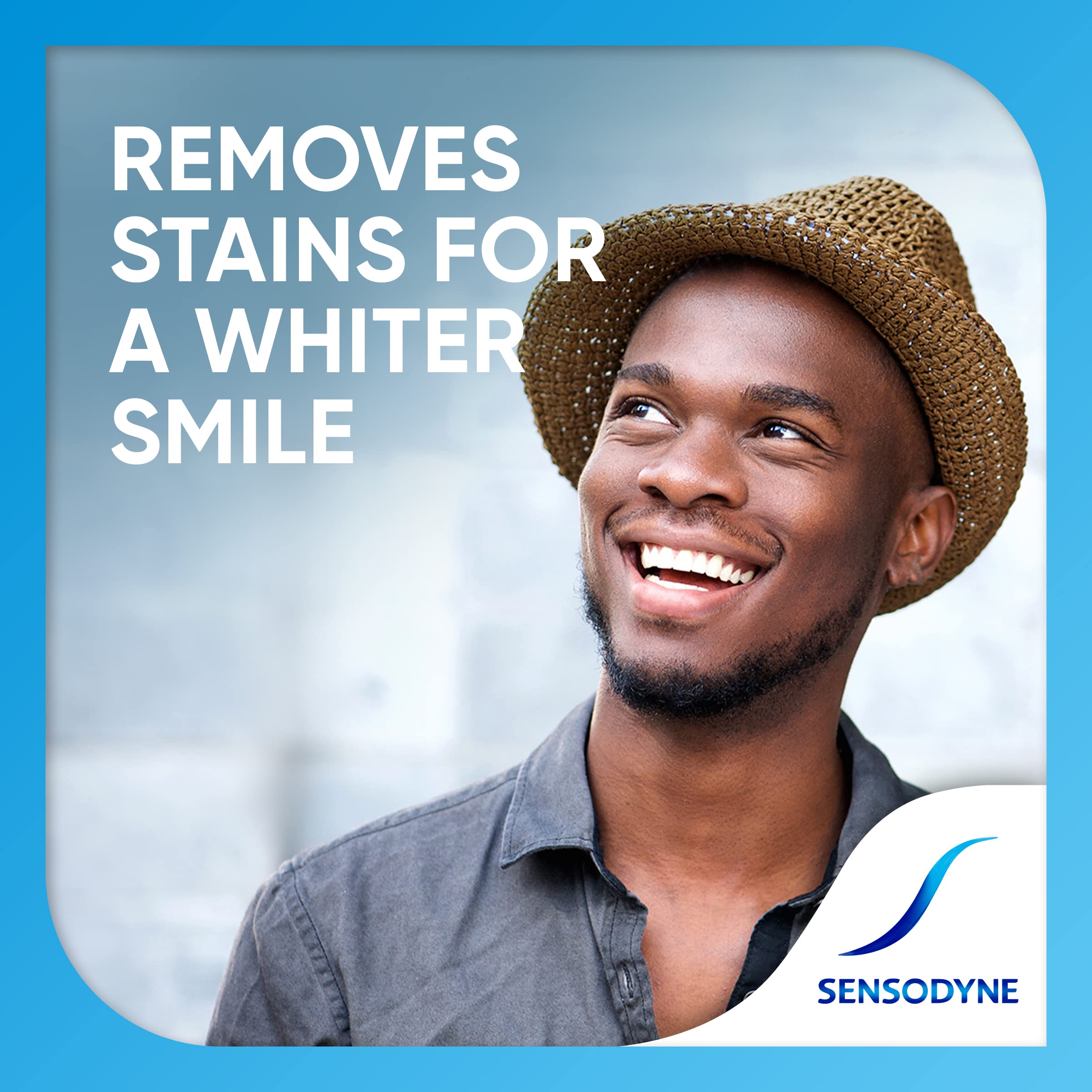 Graphic highlighting anticavity whitening benefits of Sensodyne Deep Clean