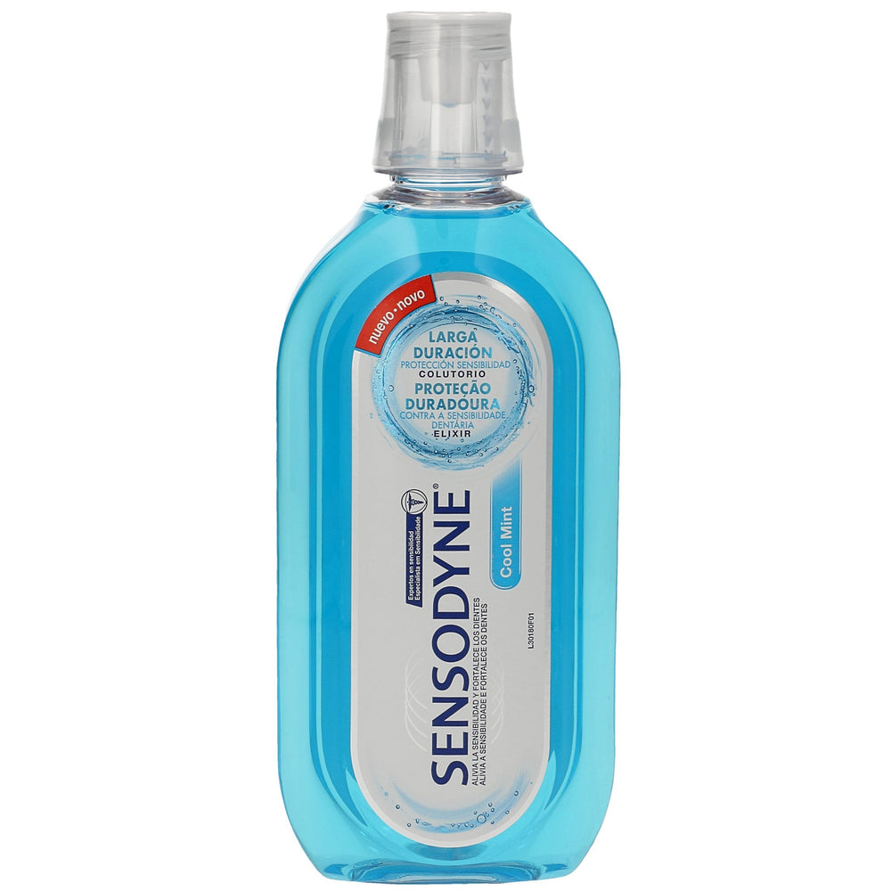 Sensodyne Enjuag 500 Cool Mint mouthwash bottle front view