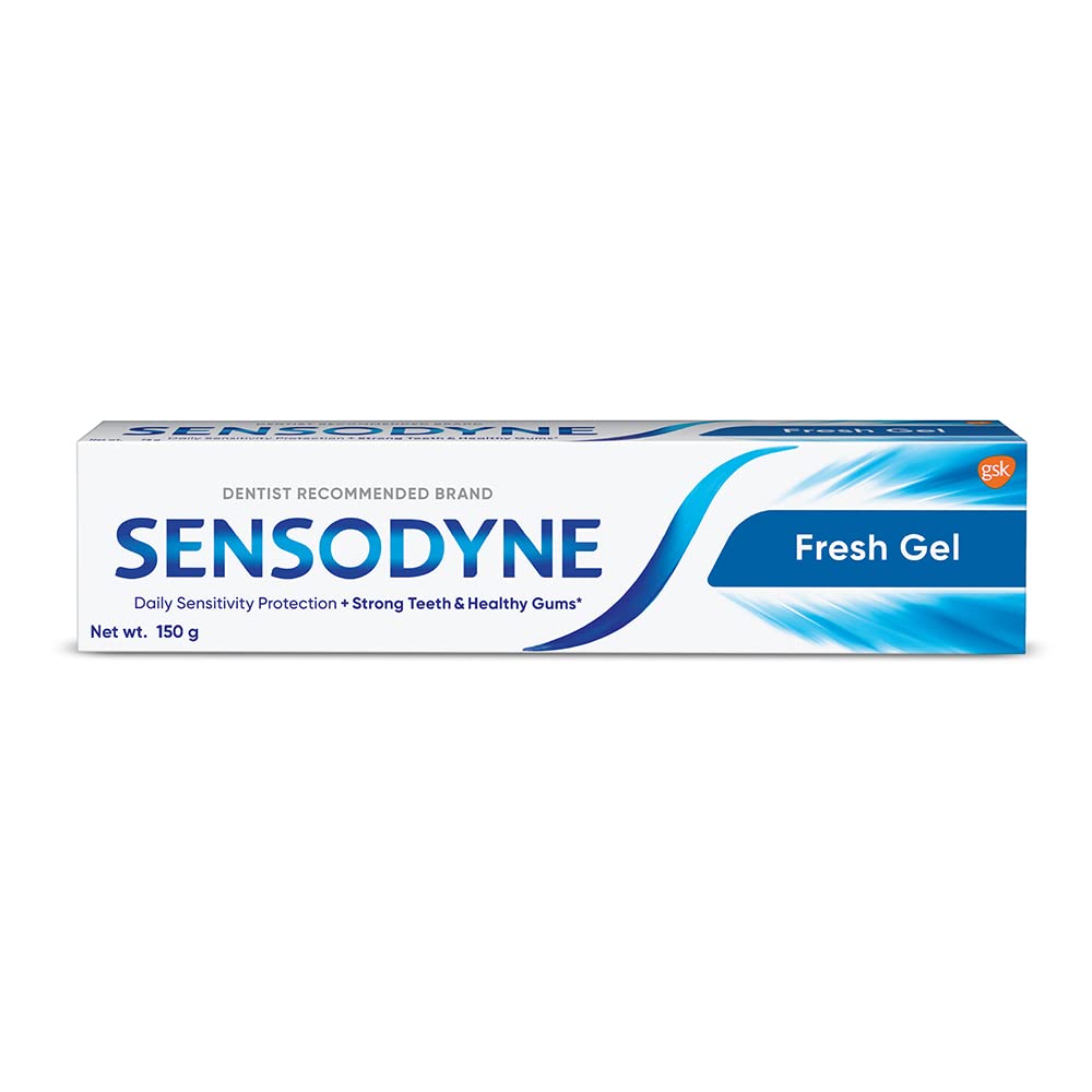 Front view of Sensodyne Extra Fresh Gel toothpaste 150g
