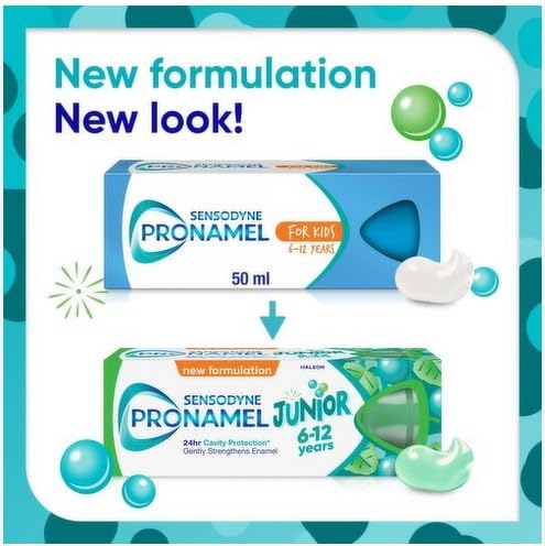 Pack of 5 Sensodyne Pronamel Children toothpaste tubes - side view