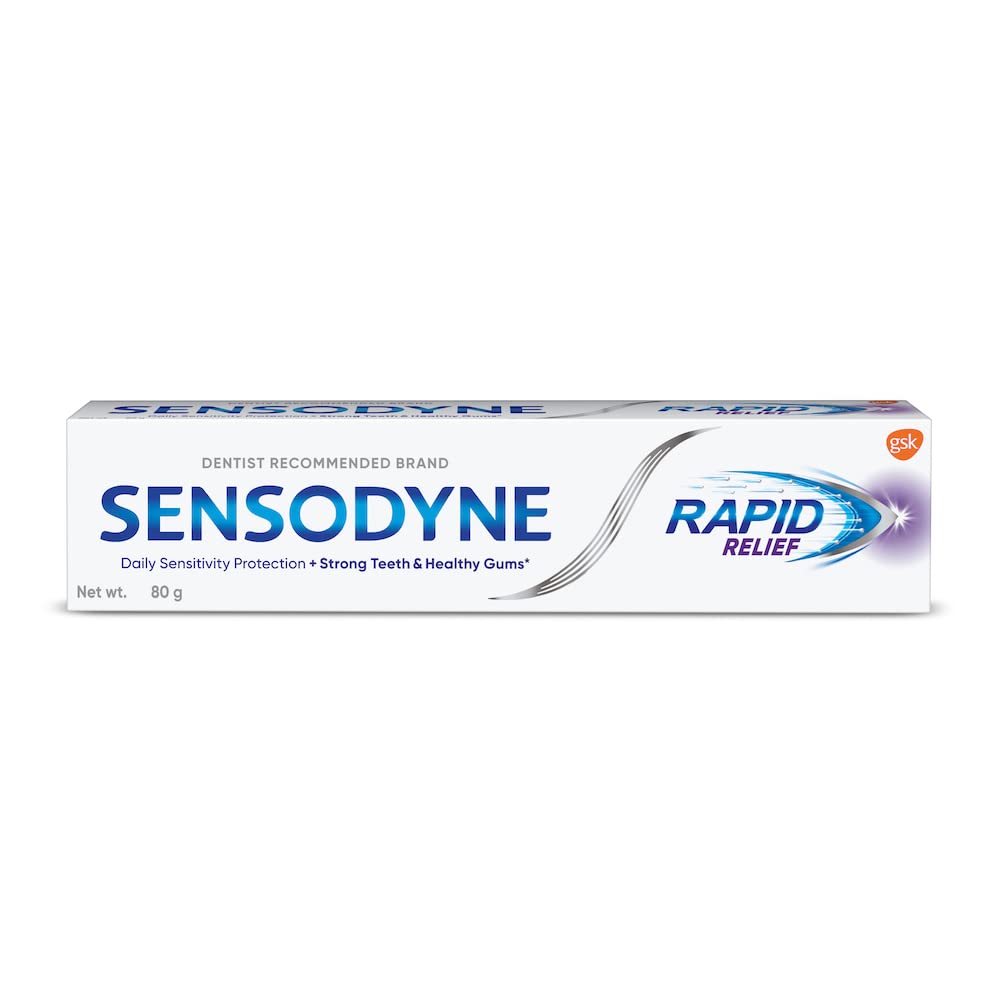Front view of Sensodyne Rapid Relief 80 g pack of 2