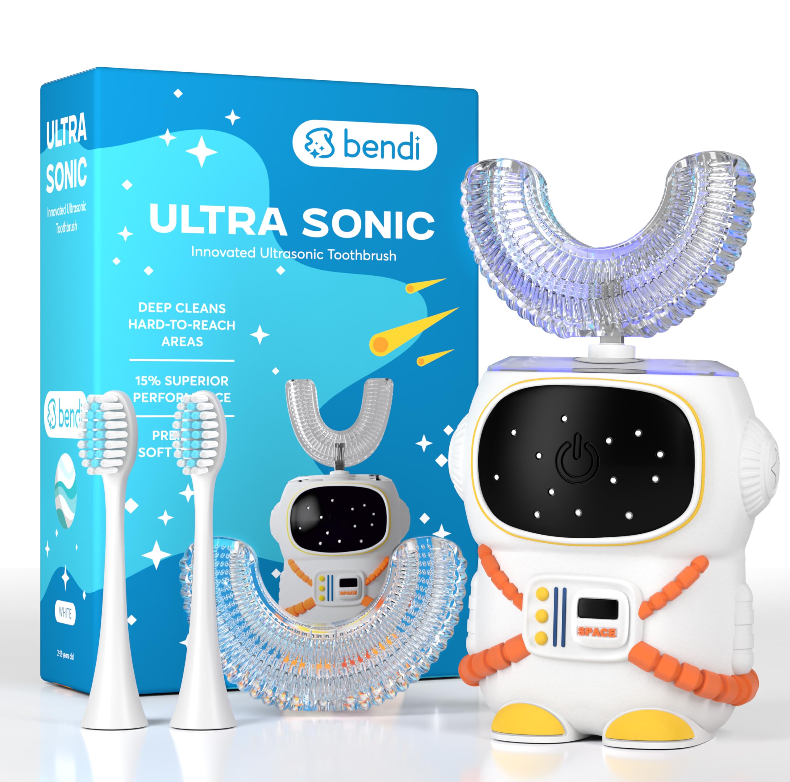 Astronaut-shaped Sensory 360 U-Shaped Kids Toothbrush in white