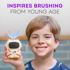 Close-up of U-shaped silicone brushes for kids