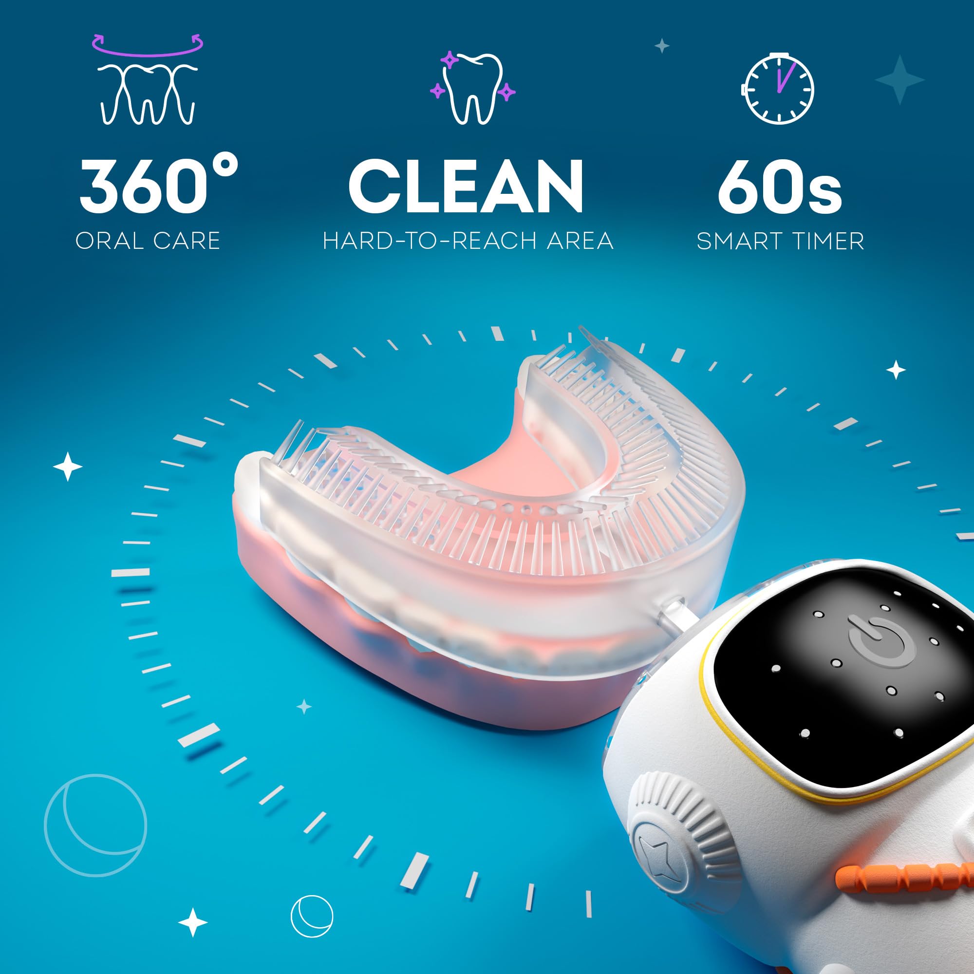 Sonic motor and rechargeable battery components of the kids toothbrush