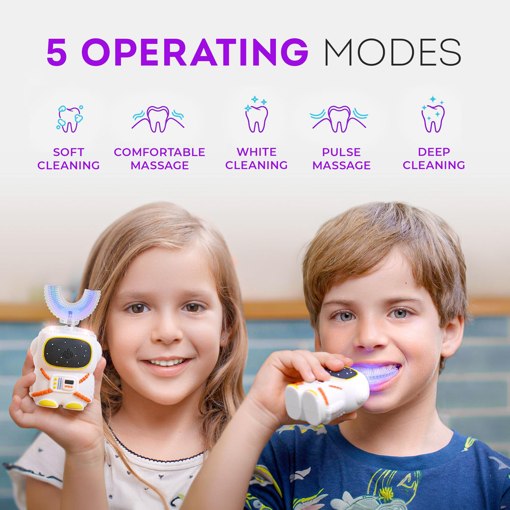 Gift-boxed six-piece kids toothbrush set with astronaut theme
