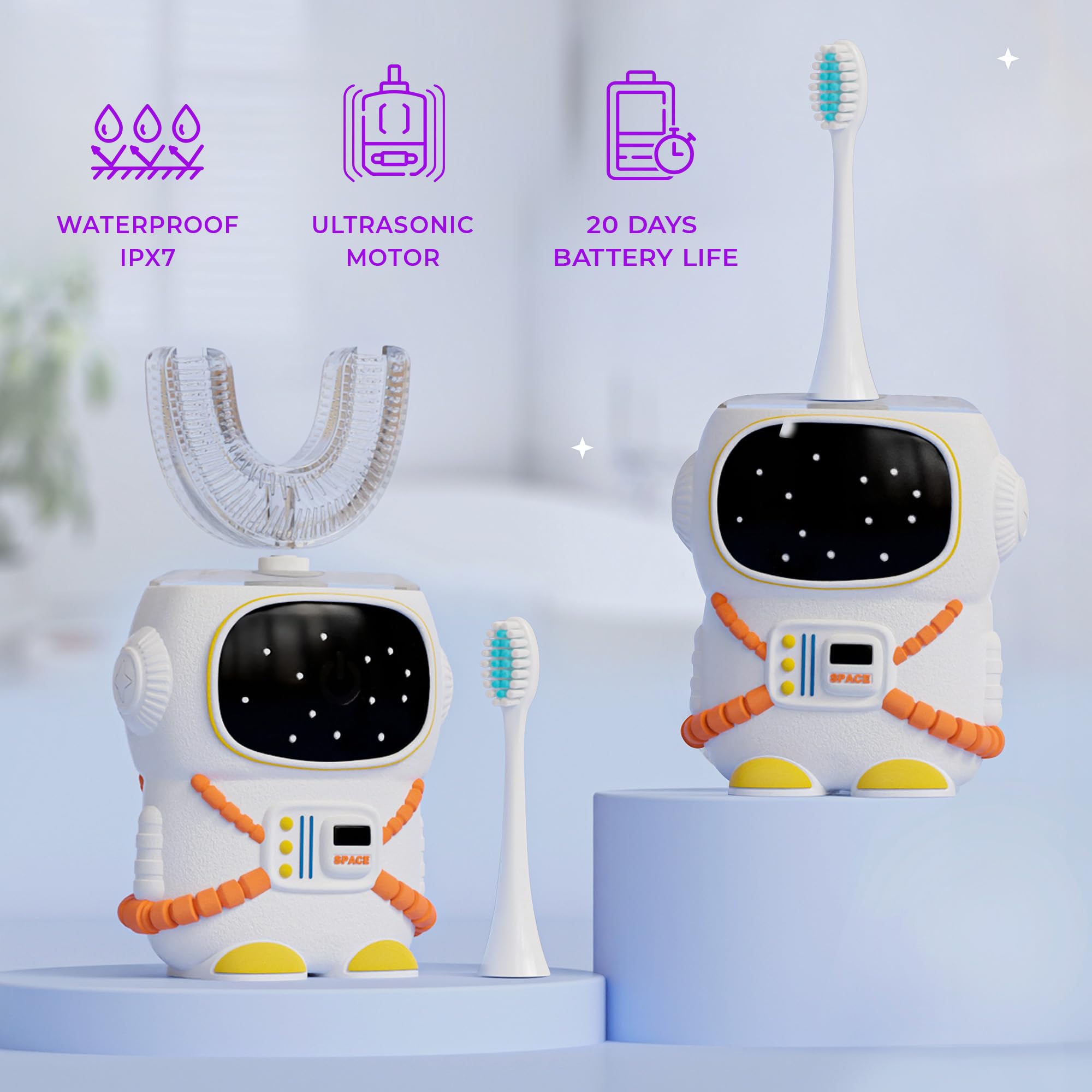 Memory function button on the kids electric toothbrush