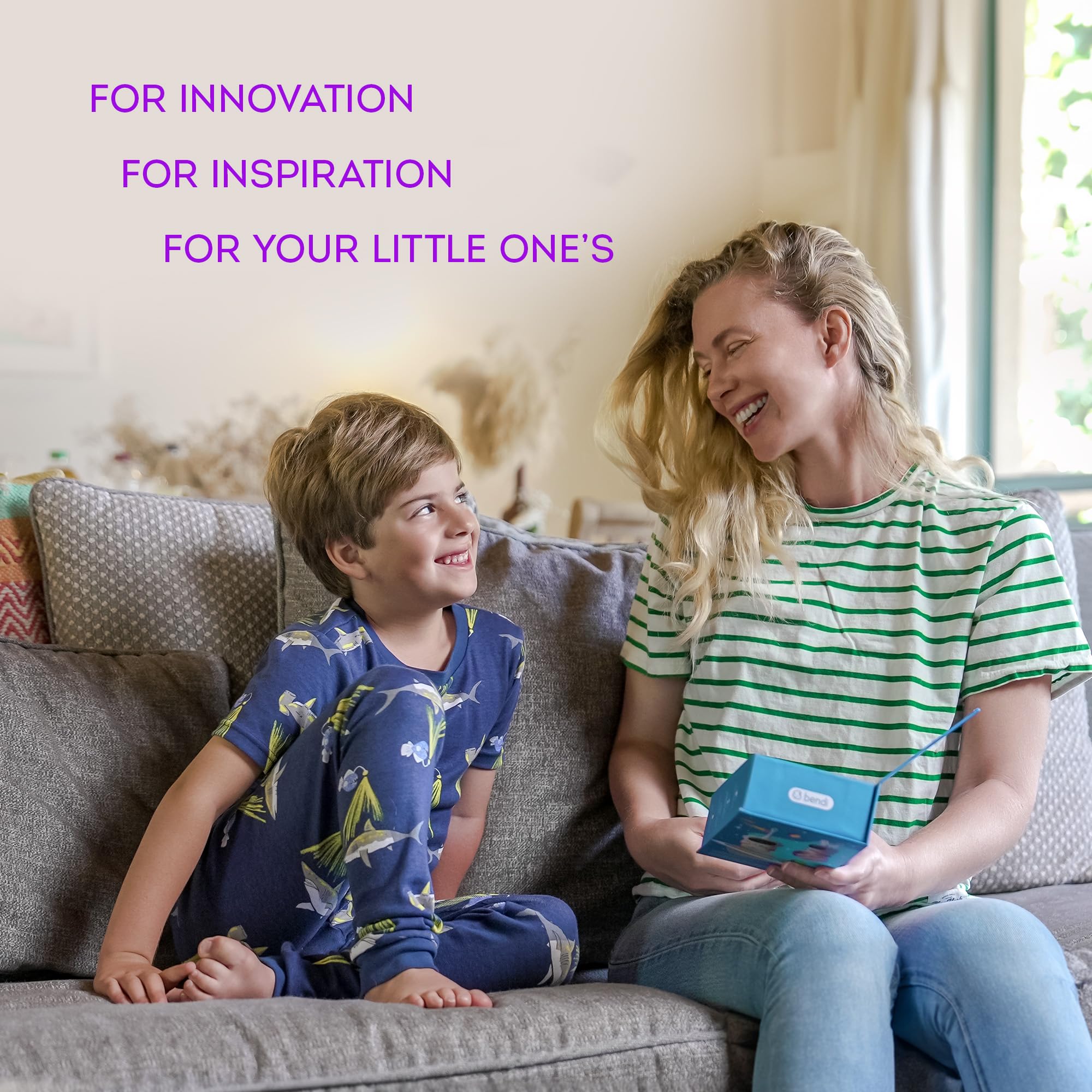 Travel-ready kit with USB cable and extra brush heads for kids
