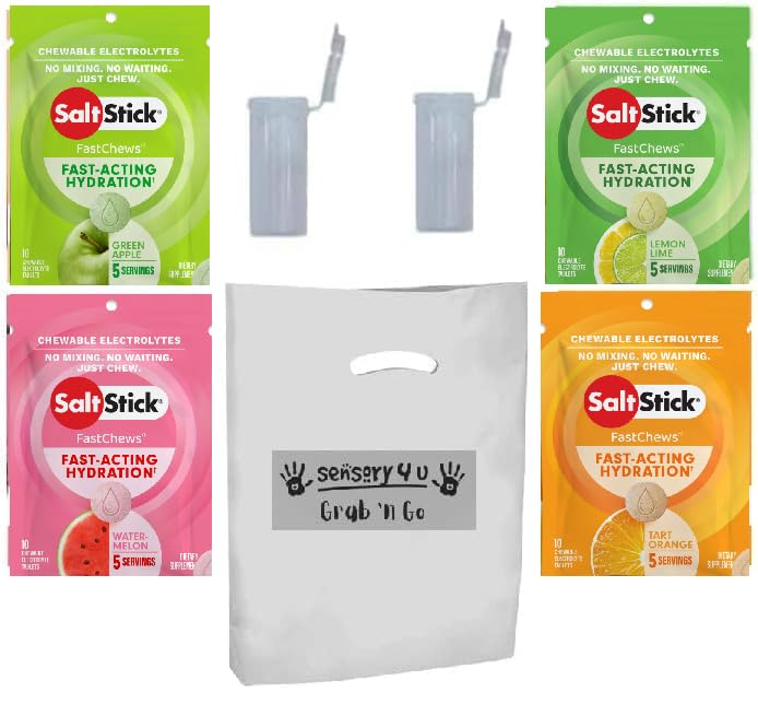 SENSORY4U SaltStick FastChews en estuche, ideal para entrenamientos y actividades al aire libre