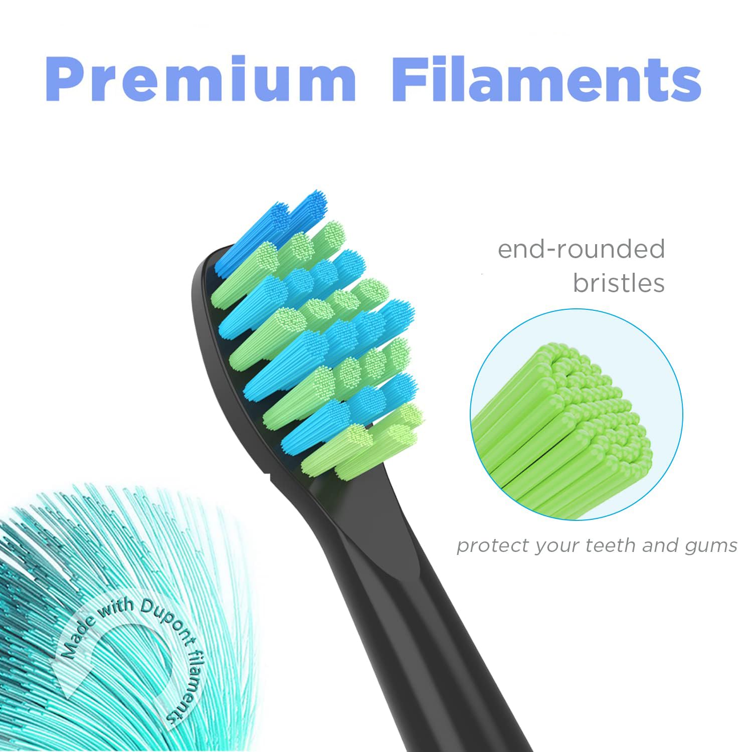 Blue reminder bristles indicating replacement time
