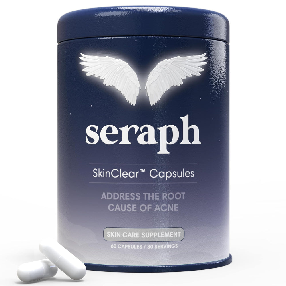 Seraph Acne Supplement bottle – front view