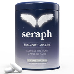 Seraph Acne Supplement bottle – front view