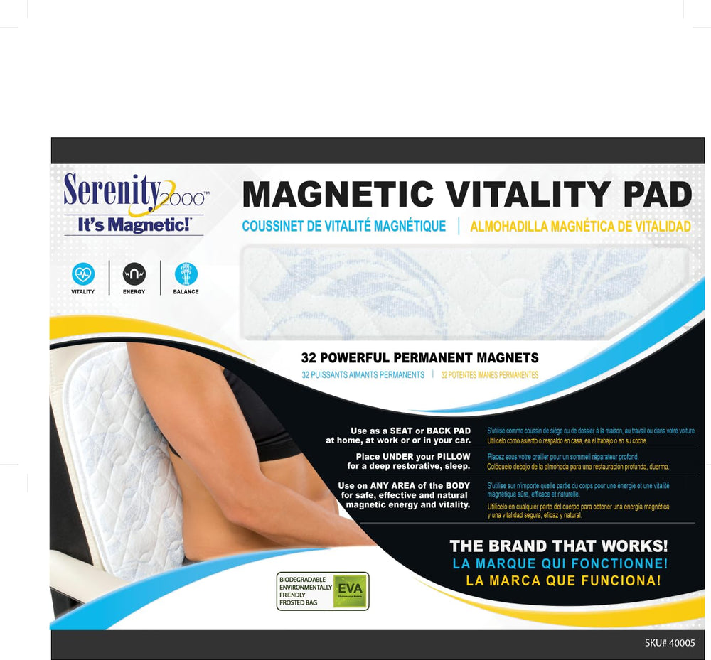 Serenity2000 travel-friendly magnetic pad on chair cushion for portable relief