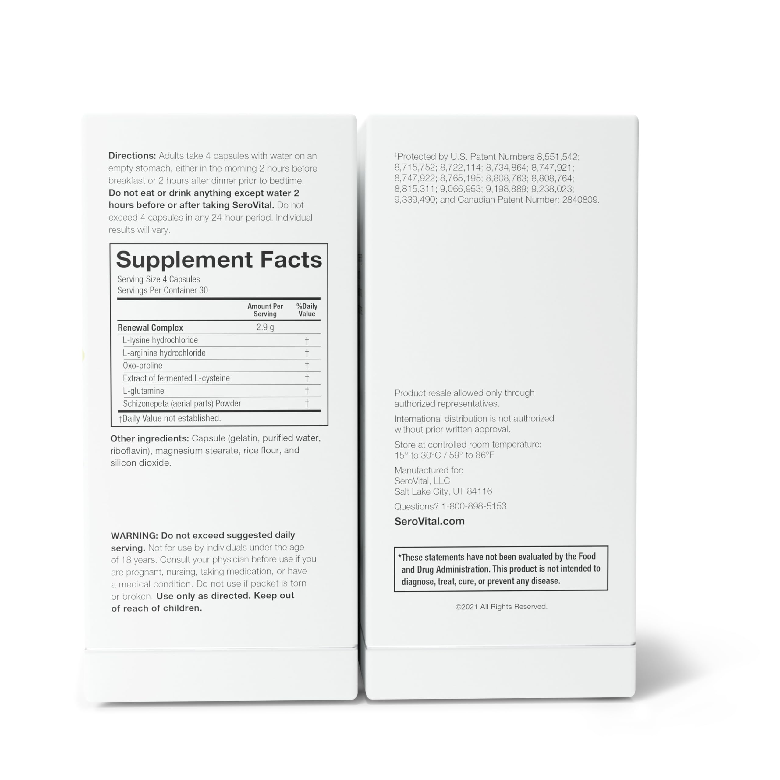 Graphic illustrating clinical trials and patents for Serovital