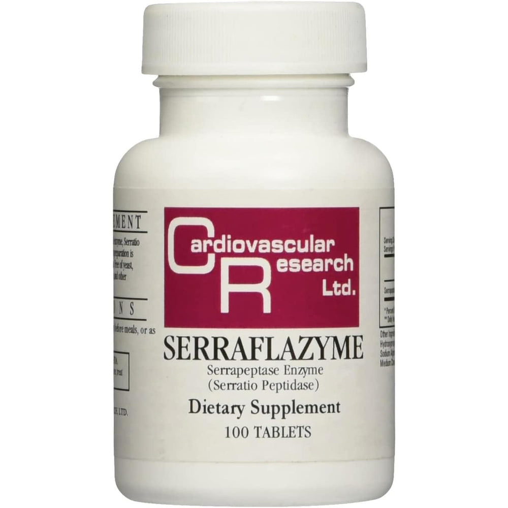 Cardiovascular Research Serraflazyme Serrapeptase enzyme bottle label