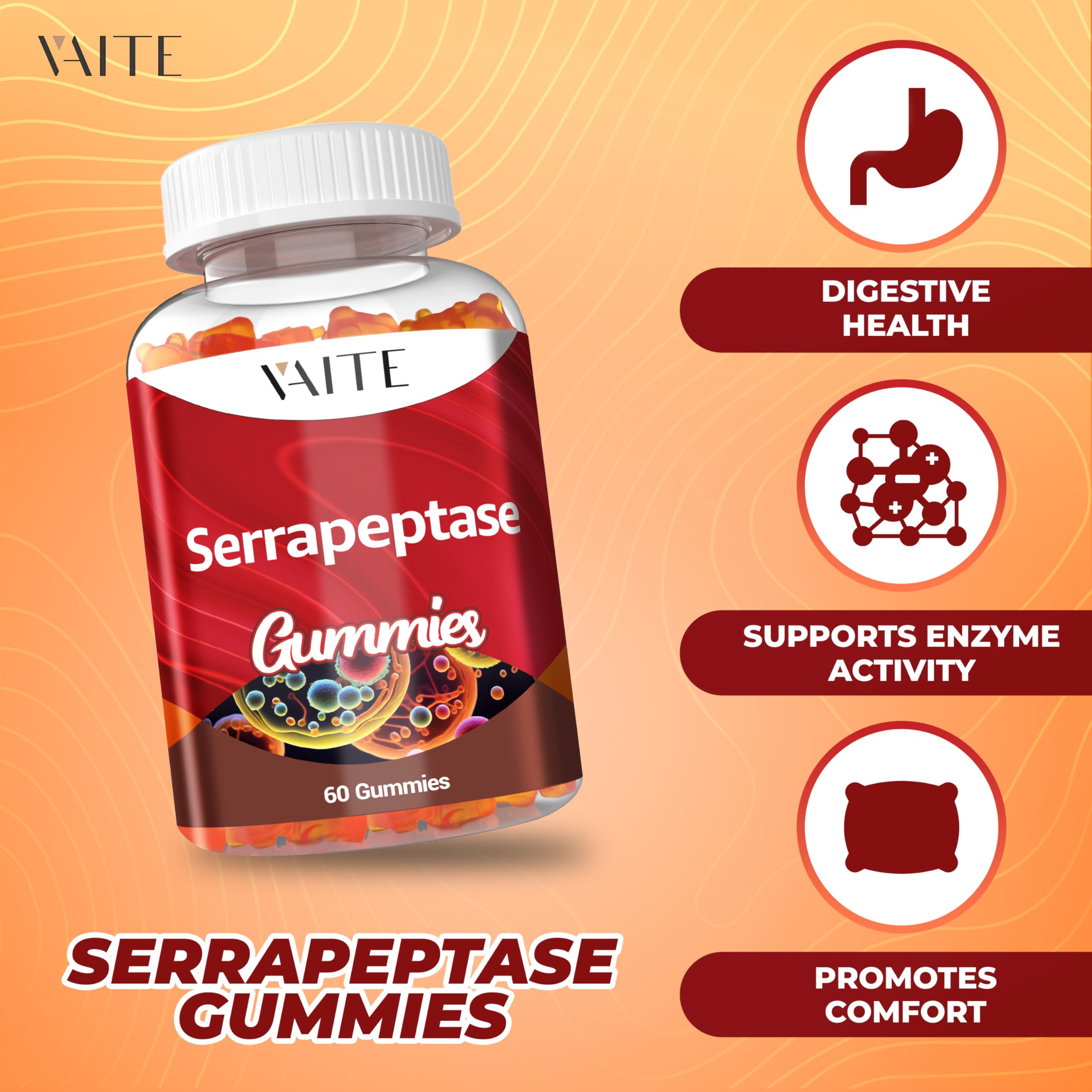 Enteric-coated Serrapeptase 120,000 SPU - vegan and gluten-free