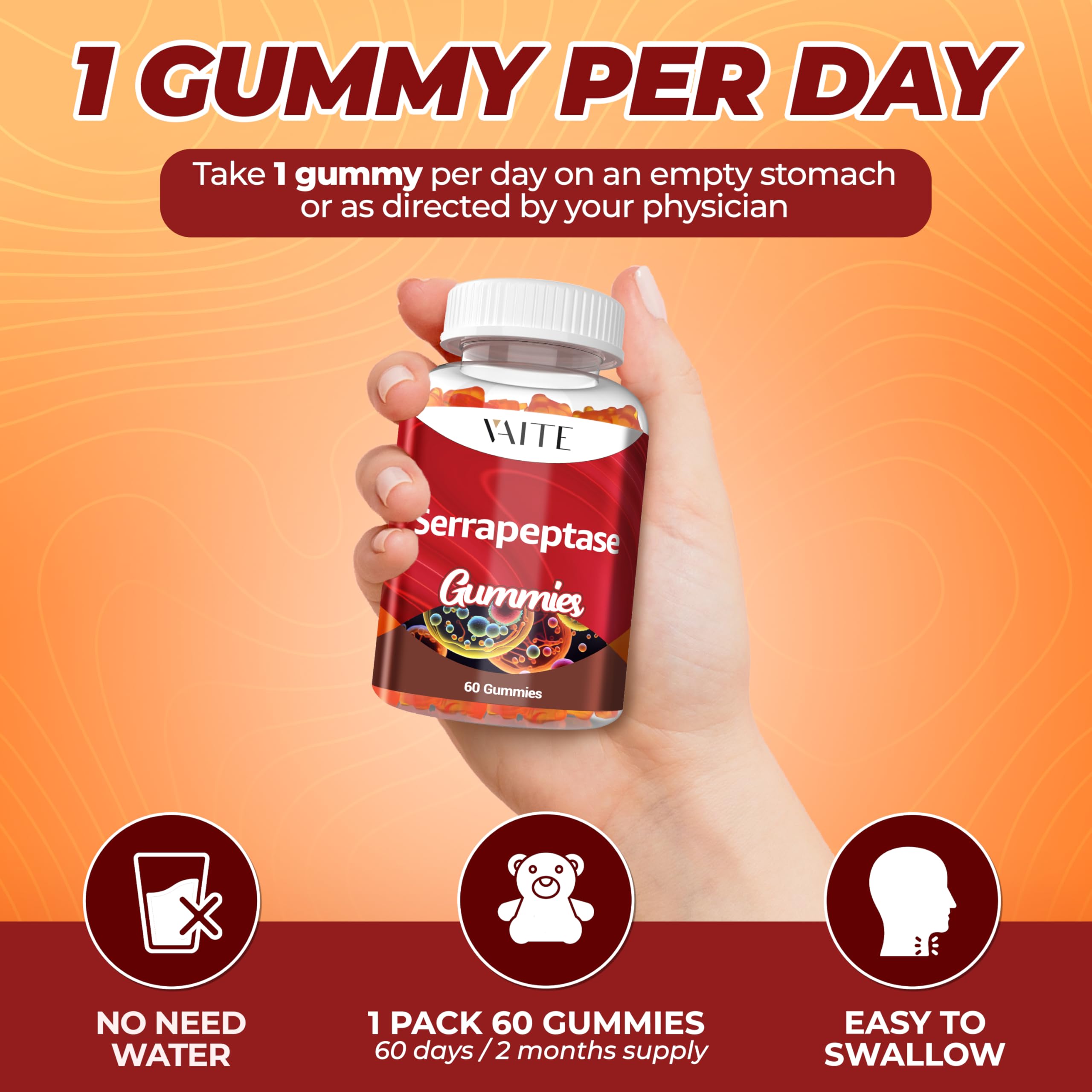 Non-GMO serrapeptase label and packaging