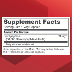 Close-up of Serrapeptase 60,000 units digestive enzyme capsule