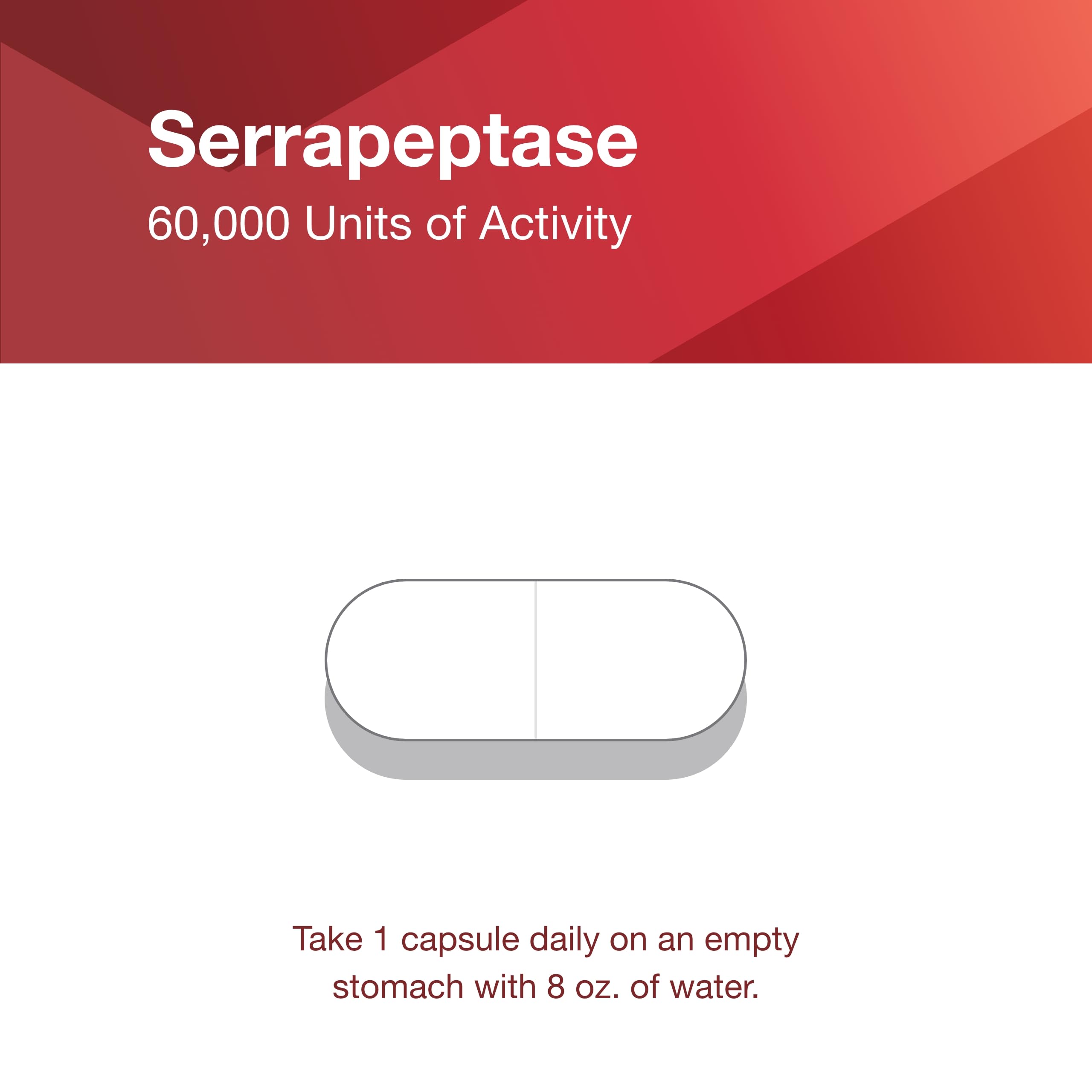 Bottle of Serrapeptase capsules with capsules spilling from bottle