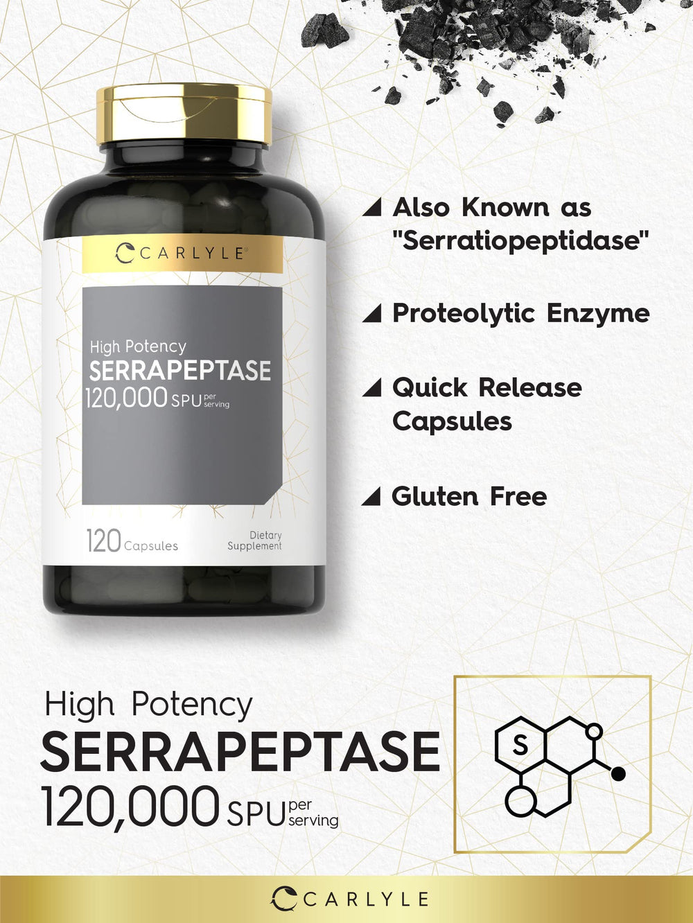Serrapeptase enzyme supplement label