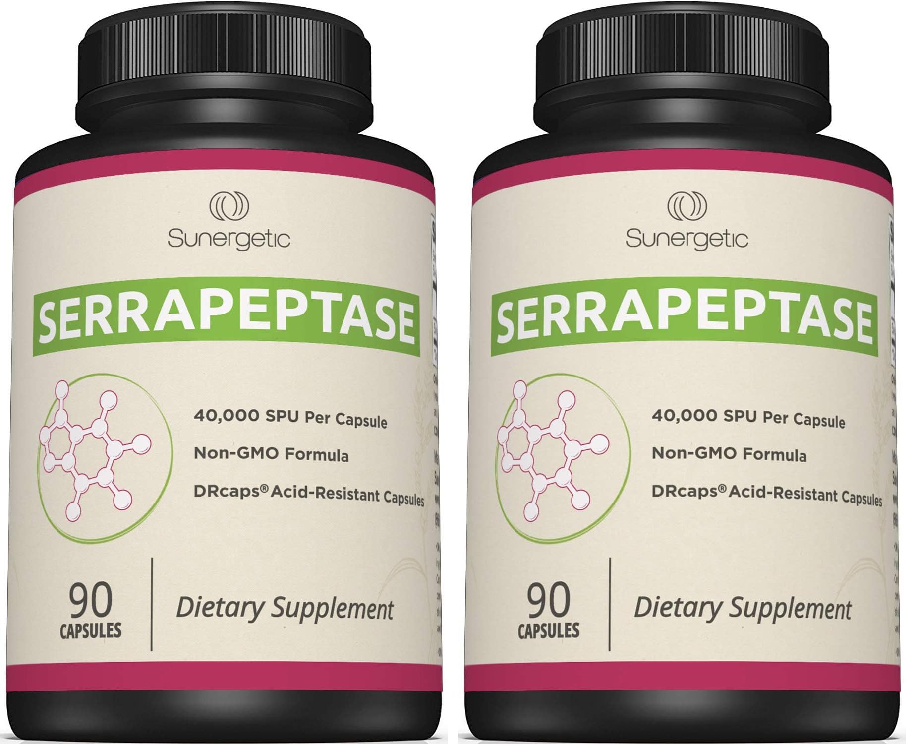 Product image: Premium Serrapeptase enzyme supplement bottle front