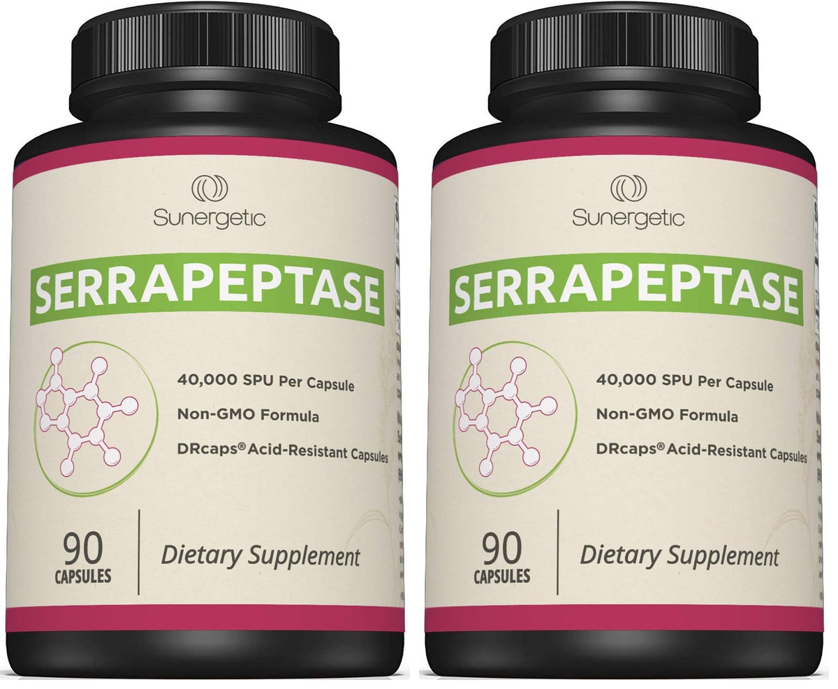 Product image: Premium Serrapeptase enzyme supplement bottle front