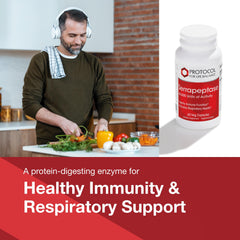 Immune support Serrapeptase capsule with label indicating 60,000 units