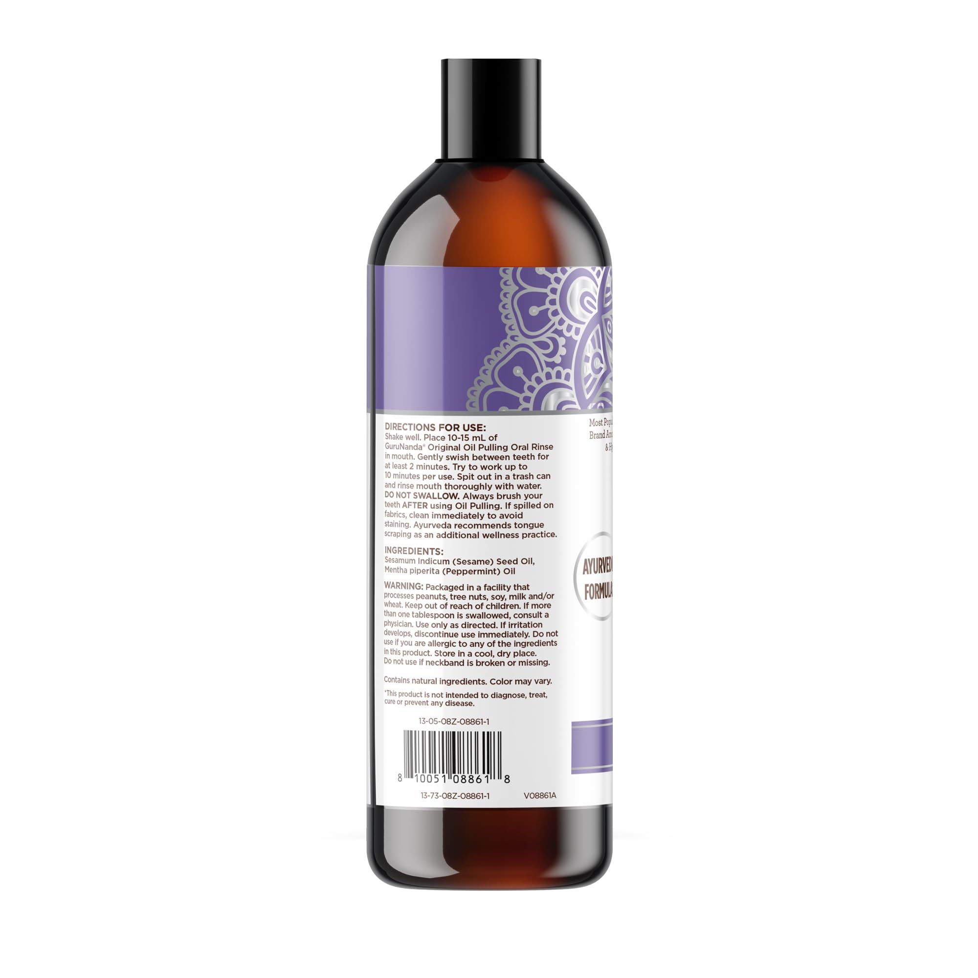 Ingredients: sesame oil and peppermint oil label